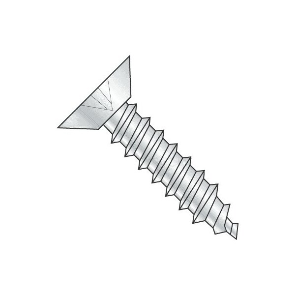 Newport Fasteners Sheet Metal Screw, #8 x 3/8 in, Zinc Plated Steel Flat Head Phillips Drive, 15300 PK 720572-15300 - main